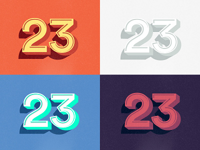 Colorways 23 3d type numbers vector