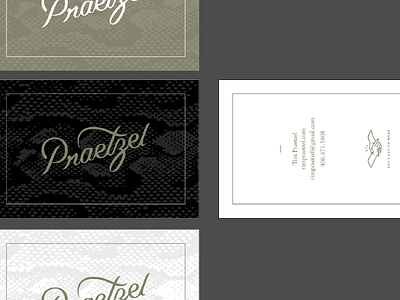 Business Cards branding business cards handlettering hands lettering praetzel script selfbrand snake texture traditional