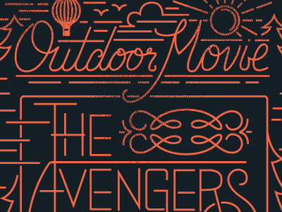 Outdoor Movie Poster film illustration line poster stroke vector