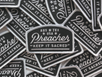 Preacher Hat I texas austin handletter preacher stitch script patch hat