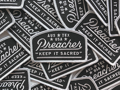 Preacher Hat I austin handletter hat patch preacher script stitch texas