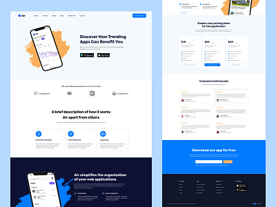 Mobile apps UIUX landing page