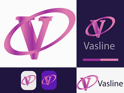 V 3d abstract letter logo design
