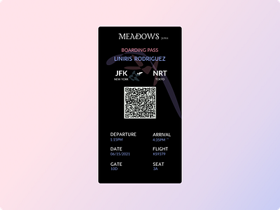 Boarding Pass boarding pass design figma meadows in japan mobile ui ui design
