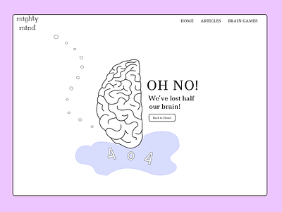Half Our Brain-Error Page design desktop error 404 error page figma ui ui design vectors