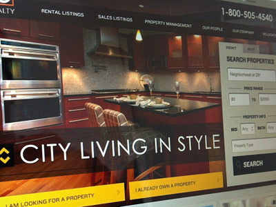Real Estate Homepage UI black design gold gray real estate ui uix