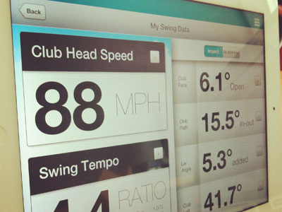 Swingbyte Data Screen data design golf information ipad application user experience user interface ux