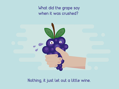 Grape Joke flat fruit fruit faces grape illustration joke