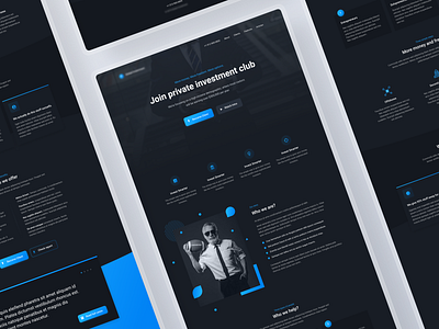 Landing Page: Investment agency business company consulting dark design desktop figma investment landing page ui web website