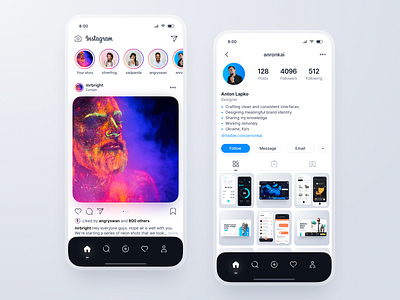 Instagram Redesign Concept app concept instagram light mobile network redesign social ui ux
