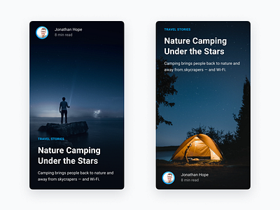 Stories Cards article camping cards dark fire mobile nature night story travel