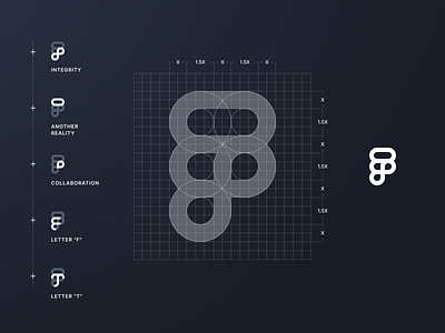 Figma Tips – Logo Grid branding collaboration dark f figma geometric grid identity letter logo mark monogram negative space software symbol t tool vector