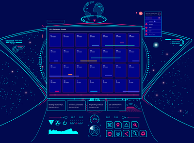 SPACE Calendar - Gaming UI concept futuristic gaming space ui uidesign ux design visual