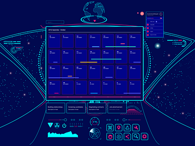 SPACE Calendar - Gaming UI