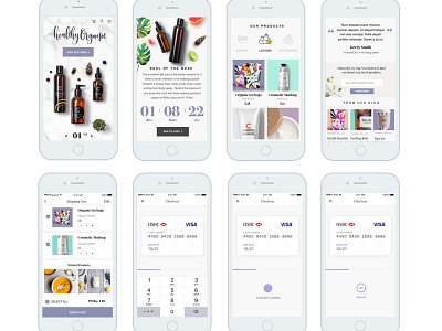 Healthy Organic Mo card carousel checkout cosmetic ecommerce ios organic payment product product design ui ux