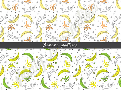 BANANA PATTERNS design graphic design homedeco illustration kiddesign kiddesignpattern pattern patterndesign patterns vector