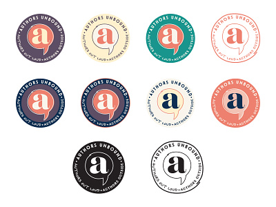 Authors Unbound ~ badges brand custom design identity illustration logo