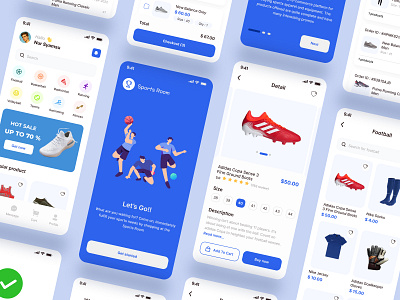 Sports Room App design ecommerce figma mobileapp shopping ui uidesign uidesigner ux uxdesigner