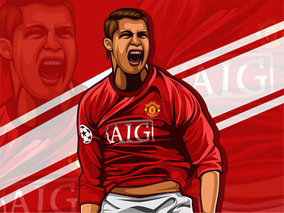 Ronaldo Football Player Vector cartoon Portrait Sport For Poster