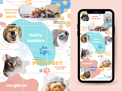 Instagram Puzzle Templates for Pets aesthetic branding canva cats cute design dogs graphic design instagram puzzle instagram template logo pets social media marketing template