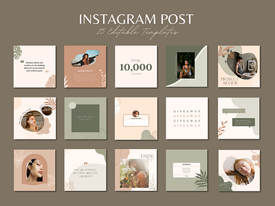 Instagram Post & Story Template Neutral Pastel Tones