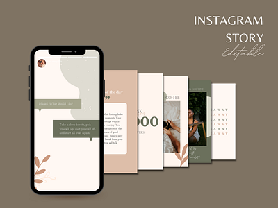 Instagram Post & Story Template Neutral Pastel Tones aesthetic branding branding kit canva design graphic design illustration instagram template pastel social media marketing