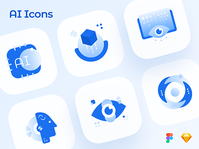 Freebie AI Icons 🤖 abstract ai artificial intelligence brain computer science deep learning eye free freebies futuristic icon set icons icons pack illustrations machine learning robot science technology upgrade vector