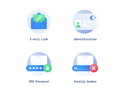 Illustrations email gradient icons identity illustration link lock turkish ui