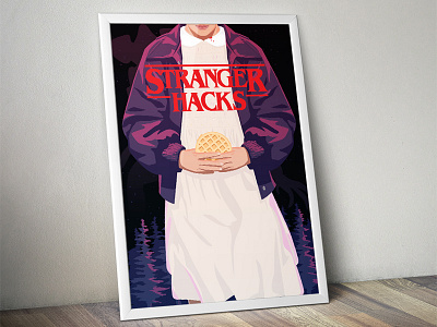 Stranger Hacks Poster 11 eggo eleven illustration poster stranger syrup things waffle