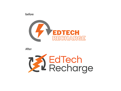 EdTech Recharge logo redo branding design illustration logo typography vector