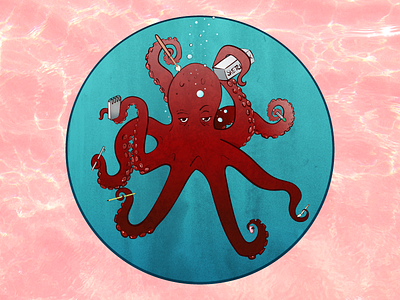 Sketch box Octopus Promo Sticker branding design illustration octopus sticker vector
