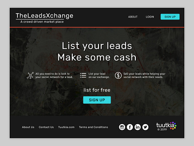 TheLeadsExchange website concept #3 app branding dark design logo typography ui ux vector web website