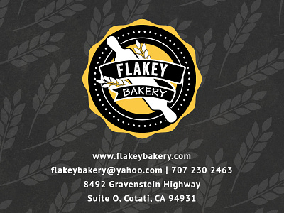 Postcard + logo made for Flakey Bakery