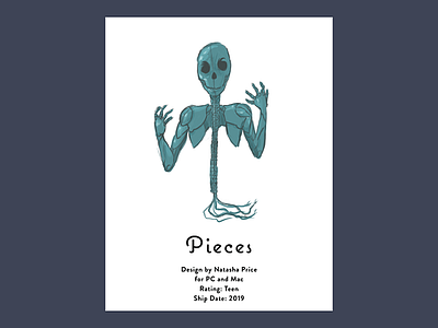 Pieces, a game document illustration typography video game