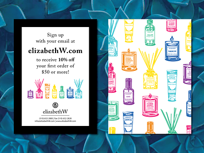 elizabethW in store post card branding design post card typography vector