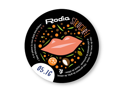 Rodia Strugurel balm coconut graphics honey lips lipstick natural orange packaging product sticker