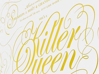 Killer Queen - Detail invitation ornament poster queen script tobias typography