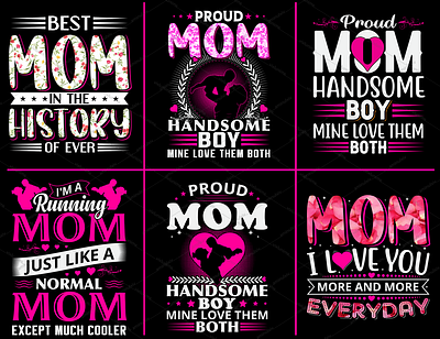 Mothers Day t-shirt Design Bundle adventure apparel branding clothing design fashion graphic design illustration logo mom mommy mother mothers day retro t shirt tee tshirts typography vector vintage