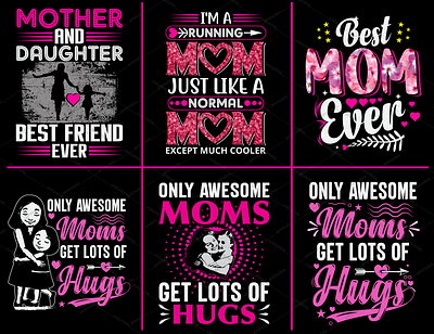 Mothers Day T-shirt Design Bundle apparel branding clothing fashion graphic design illustration logo mom mommy mother mothers day mothers day svg retro svg t shirt tee tshirts vector vintage