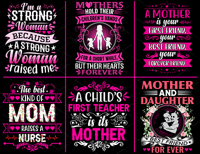 Mothers Day T-shirt Design Bundle apparel branding clothing design fashion graphic design illustration logo mom mommy mother mothers day png mothers day svg mothers day t shirt desigjn print design shirt t shirt tee tshirts vector