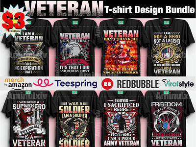 VETERAN T shirt Design Bundle