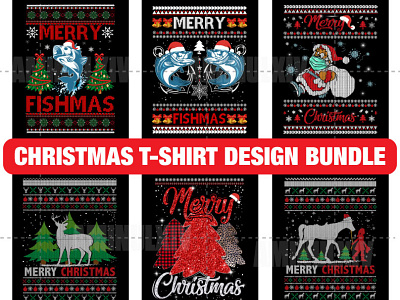 Ugly Christmas T-shirt Design Bundle