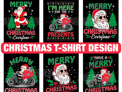 Christmas T-shirt Design Bundle apparel branding christmas design graphic design illustration logo merry christmas mockup santa t shirt t shirt design t shirt design tee tshirts typography ughly vector xmas