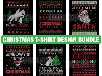 Ugly Christmas T-shirt Design Bundle