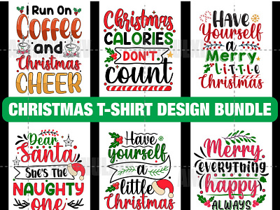 Christmas T-shirt Design Bundle apparel branding christmas christmas typography design graphic design illustration logo merry christmas santa santa claus svg t shirt t shirt t shirt design t shirt design tee tshirt tshirts vector