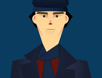 Sherlock design flat character graphic design ill illustration