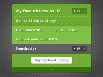trip2gether - mini travel planner app button dropdown interface pattern planner social ui user interface ux web web design webdesign