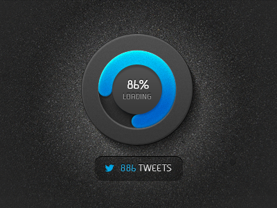 Loading blue circle circular clean dark loading progress bar texture tweets twitter