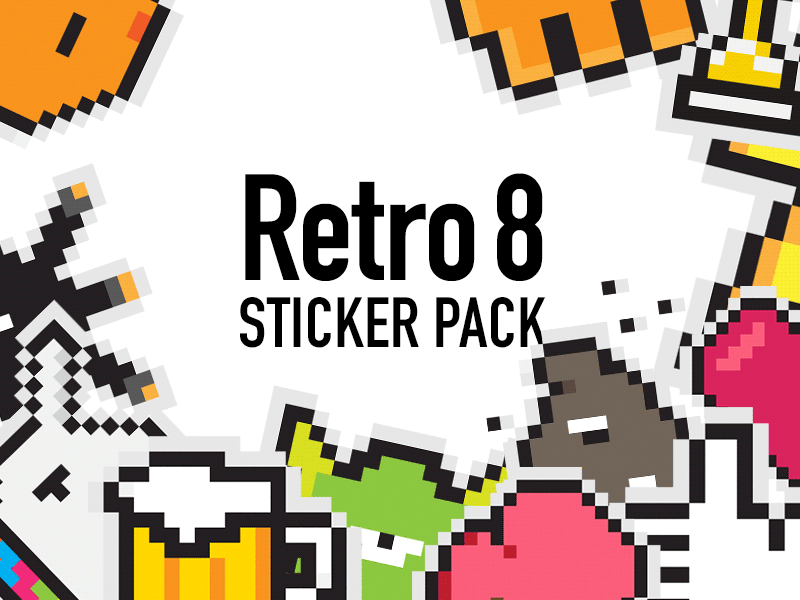 Retro 8 bit Sticker Pack