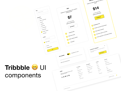 Tribbble UI Components Redesign app branding design graphic design icon illustration logo typography ui uicomponent ux vector